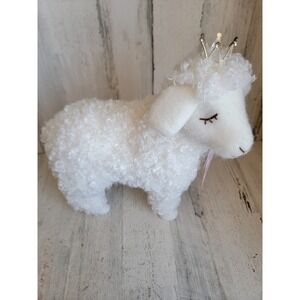 Spring gatherings sheep crown princess Easter spring plush home decor white